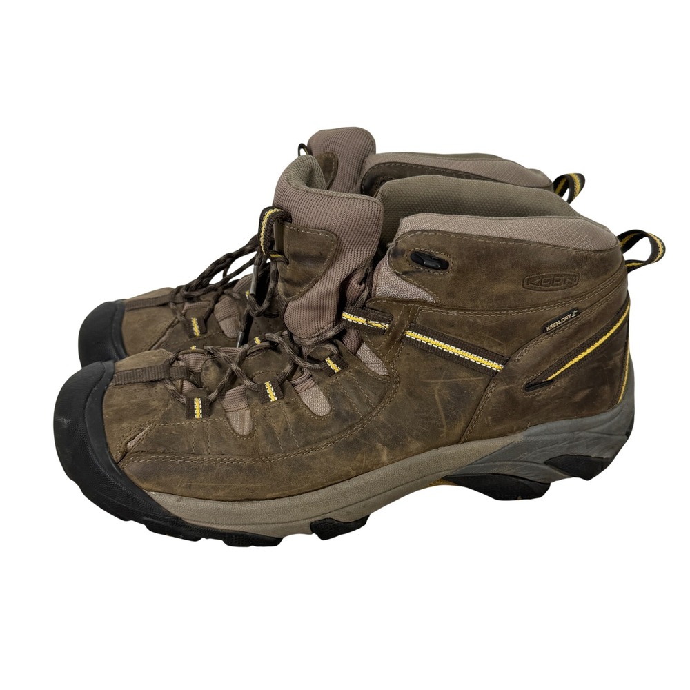 KEEN Targhee II Mid Waterproof Hiking Boots Mens 15 Brown Leather 1002375